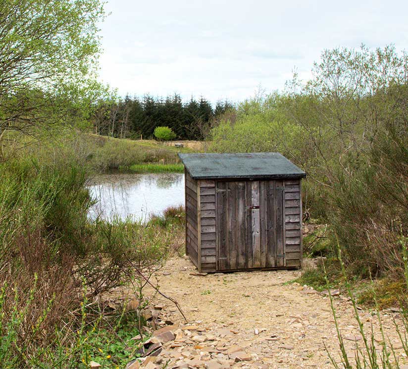 The bird hide overlooks the big pond